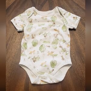 Kids/Infant Cream and Green Printed One Piece Size 12 Months